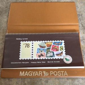 Vintage 1978 Hungarian stamp postcard calendar of 12 months